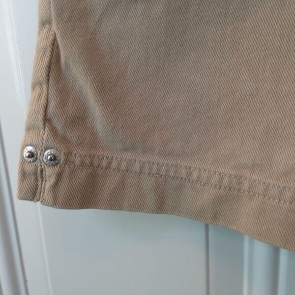 No Excuses khaki color five pocket denim shorts with back buckle - Picture 3 of 10